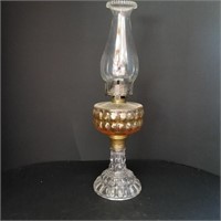 VINTAGE BUBBLE GLASS OIL LAMP