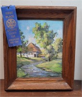 Cottage House painting - won an award at chemung