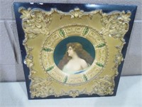 1905 Vienna Art Plate Framed Risque Women