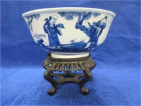old chinese porcelain bowl on stand