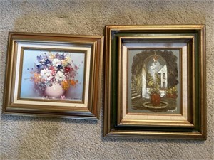 Signed oil paintings 17” x 15” the other 13”x 14