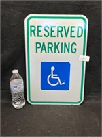 RESERVED PARKING HANDICAP METAL SIGN