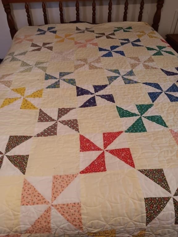 Vintage square block quilt 84 x  70