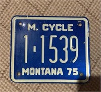 1975 Montana Motor Cycle Plate