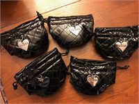 Lot of 5 brand new Guess puffy makeup bags