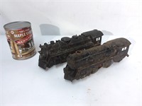 2 locomotives miniature en métal