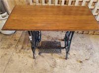Bartle Cast Iron and Wood Antique Base and Chairs