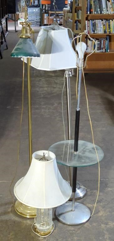 (O) Table Lamp 28"T & 3 Free Standing Lamps 62"T