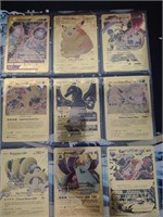 Pokemon Cards Rare Gold Holos in Sheet