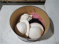 box with vintage hats