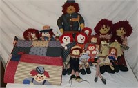 Raggedy Ann & Andy Dolls w/ Wall Hang