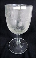 Early Pressed Glass Goblet "Heart"