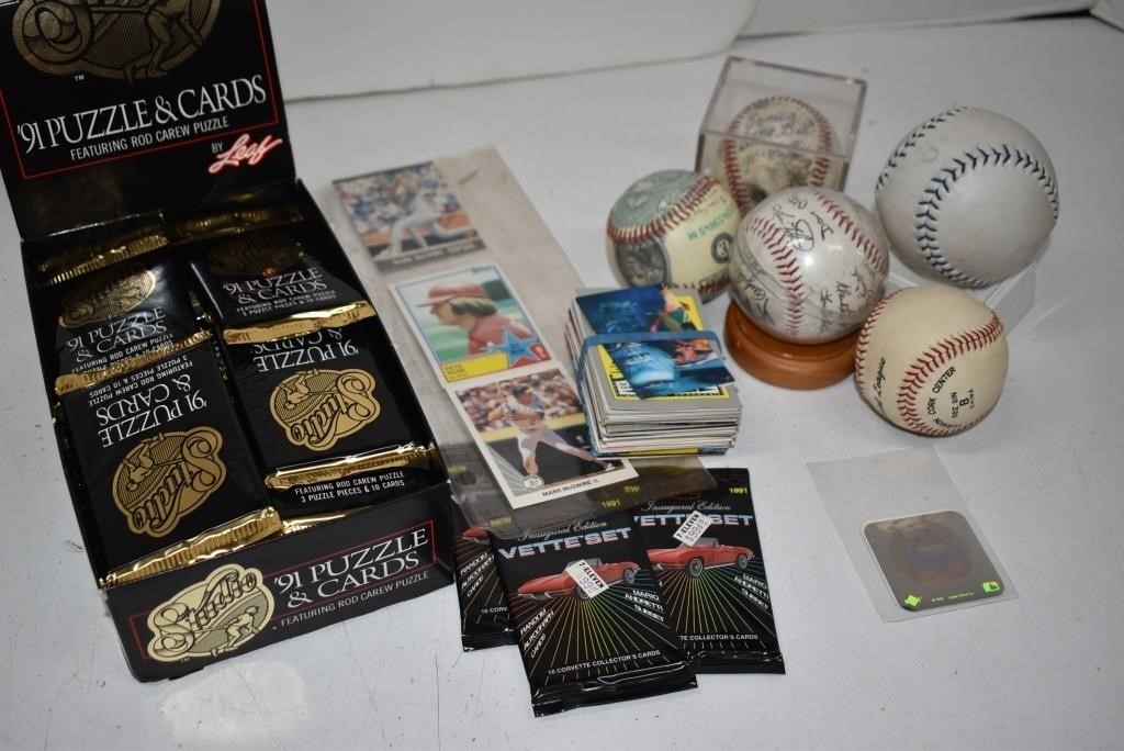 Sealed Leaf Puzzle & Cards, Baseballs, Asst Cards