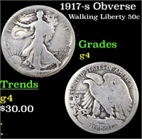 1917-s Obverse Walking Liberty Half Dollar 50c Gra