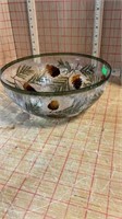 New pine cone crackle bowl