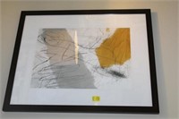 Contemporary double matted framed Art