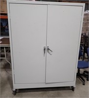 METAL STORAGE CABINET ON WHEELS