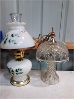 cut Glass lamp and floral lamp