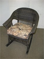 Wicker Rocking Chair w/Pad (Plastic Wicker)