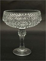 Vtg. Diamond Point Clear Compote by Indiana Glass