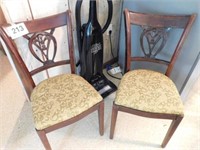 Pair of antique padded dining chairs