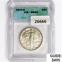 1943-S Walking Liberty Half Dollar ICG MS65