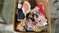 Box lot of over 12 porcelain dolls.  (1446)