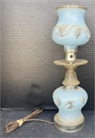 (AV) Antique Blue Glass Lamp