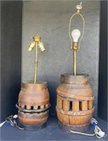 (AE) Barrel Shaped Table Lamps, One With Duck