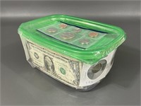 Green Top Box w/ Misc Coins