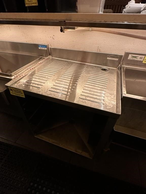 SS DRAINBOARD WITH UNDER SLIDES
