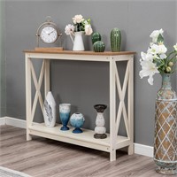 Narrow Console Sofa Table with Storage, 2-Tier