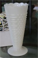 Large Hobnail Milk Glass Vase