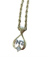 Nina Ricci Logo Rhinestone Necklace
