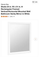 Rectangular Framed Bathroom Vanity Mirror