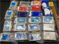 Large lot of airlines playing cards