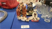 EIGHT HAND PAINTED ASIAN FIGURINES
