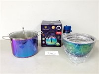 Metallic Rainbow Kettle, Bowls, Stockpot (No Ship)