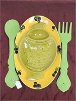 Cheese Dip Tray, Olive Serving Platter, Spoon