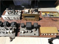 Table Lot Vintage Audio Equipment for Parts