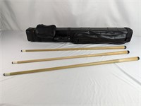 Pool Cue Shafts (3) & Bag