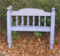 Antique wood twin headboard and footboard