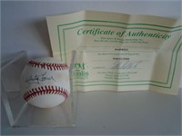 WHITEY FORD AUTO BASEBALL / SOME STAINING W/ COA