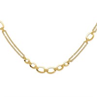 14 Kt Double Strand Fancy Link Necklace