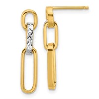 10 Kt Fancy Chain Link Dangle Earrings