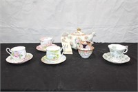 Bone China Tea Cups, Saucers with various stamps