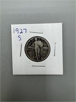 1927-S Silver Standing Liberty Quarter