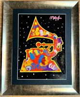 Peter Max Watercolor On Paper Study "The Grammy"