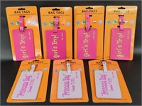 Rubber Pink Purple Girly Travel Bag Tags
