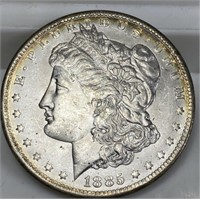 1885 O  Toned Rim BU Morgan Dollar